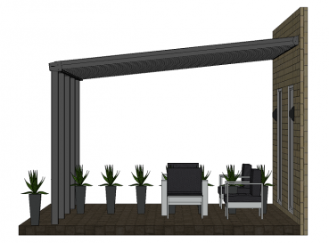 Preview: Überdachung mit VSG 8,76 mm klar, 10 x 4 m